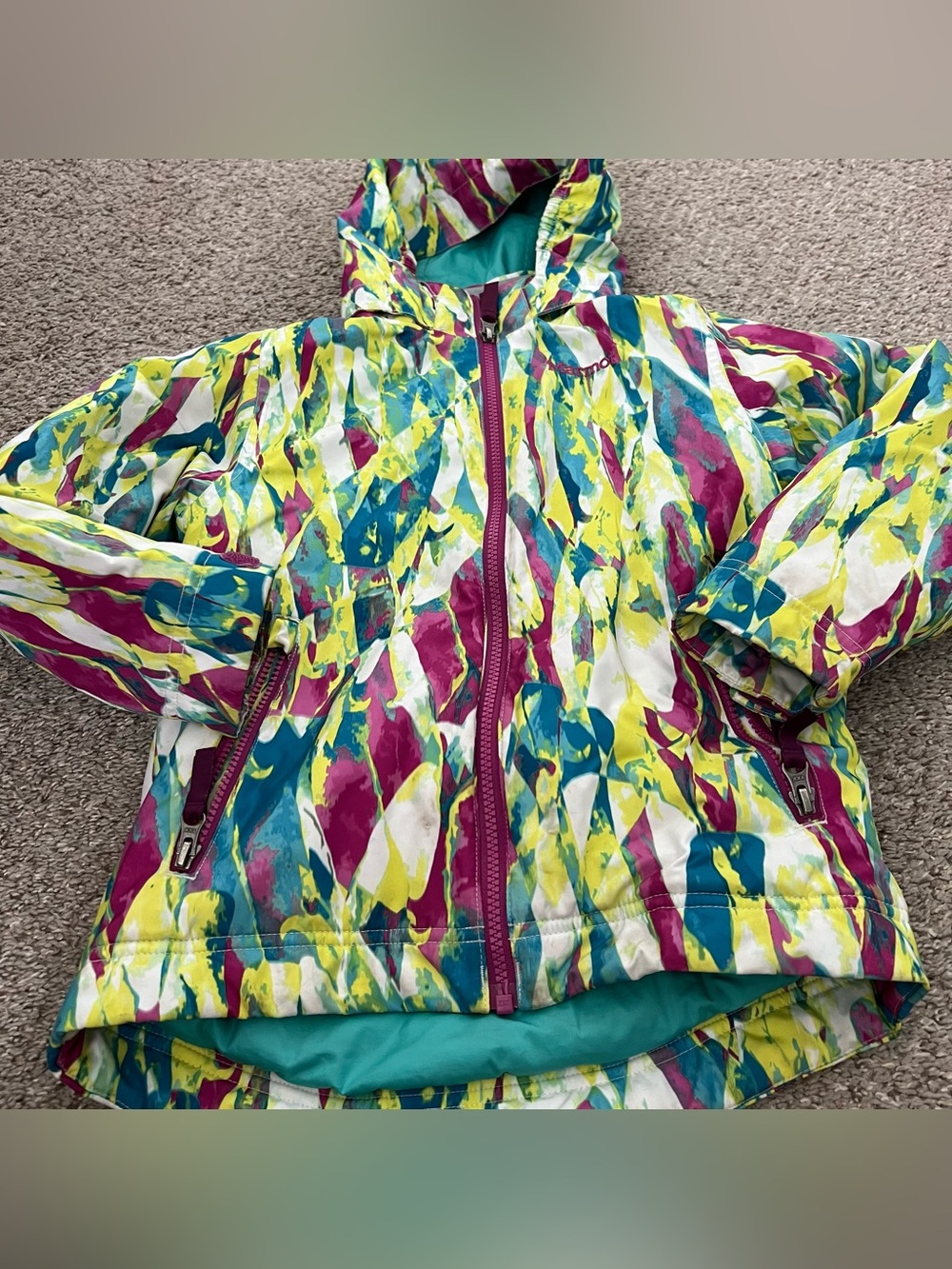 Marmot Kids Hooded Winter Jacket - Bright Multi-Color Size Small